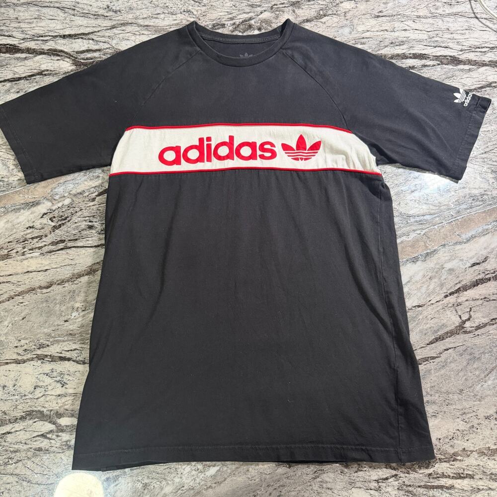 Adidas Men's T-Shirt Short Sleeve Tee - BLACK - SMALL